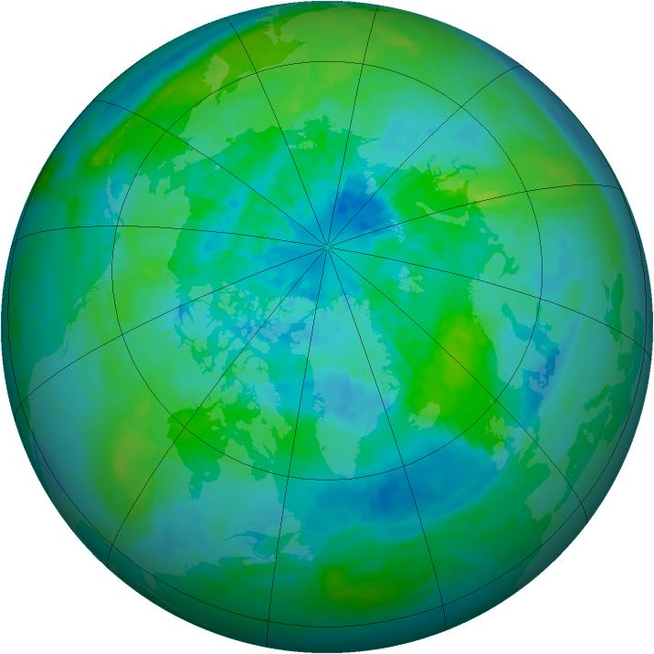 Arctic ozone map for 22 September 2003